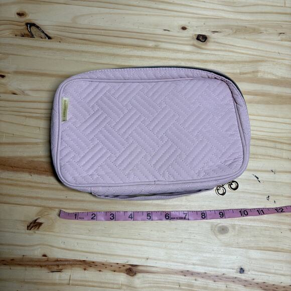 Bagsmart Womens Jewelry Case Organizer Travel Pink Blush Quilted Zip Around - Picture 8 of 10